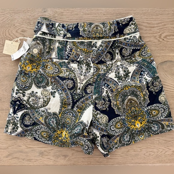 NWT Magaschoni Women’s Linen Paisley Print Shorts Size 6 - Picture 2 of 8